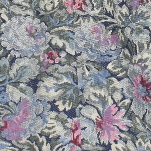 VINTAGE Blazer Jacket Floral Tapestry Look Woven Muted Woven Office Blue Medium - Picture 5 of 11